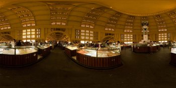 Central Market, Phnom Penh, Cambodia panorama