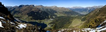 View from mountain Seehorn, Davos, Switzerland panorama